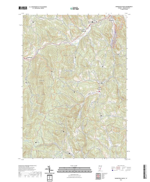 Woodstock South, VT — USGS 7.5-minute topo (2024)