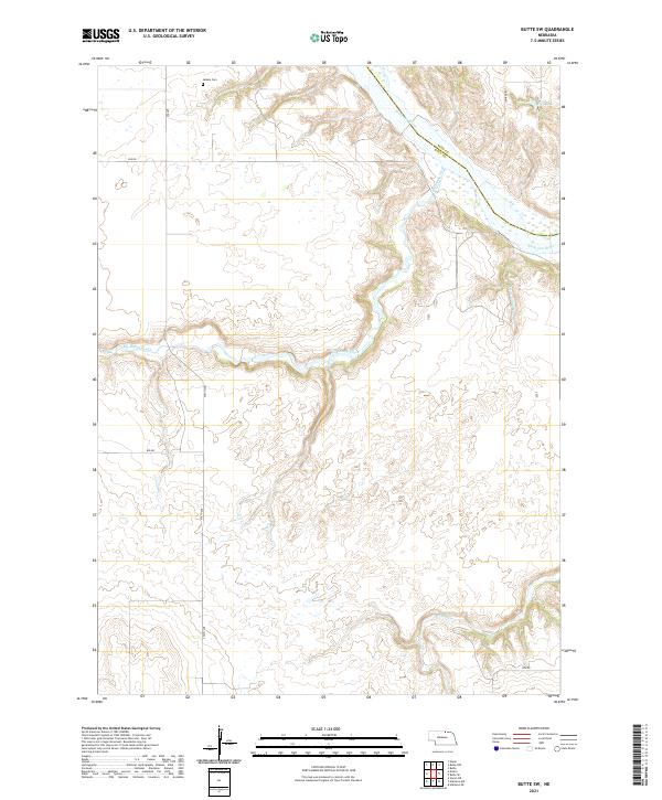 Butte SW, NE — USGS 7.5-minute topo (2021)