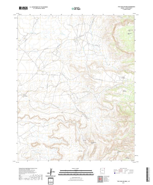 Toh Chin Lini Mesa, AZ — USGS 7.5-minute topo (2021)