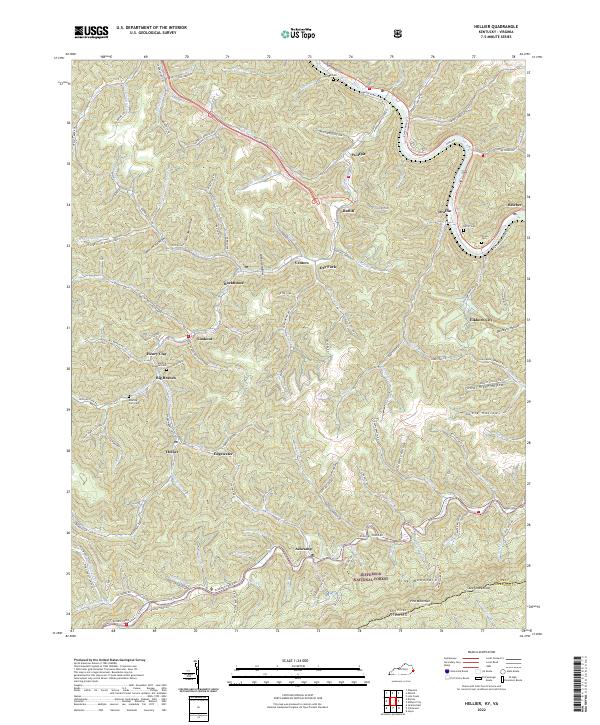 Hellier, KY-VA — USGS 7.5-minute topo (2022)
