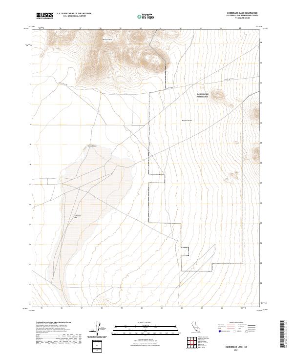Cuddeback Lake, CA — USGS 7.5-minute topo (2021)