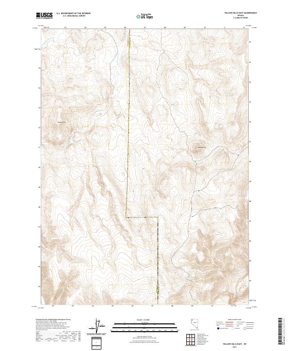 Yellow Hills East, NV — USGS 7.5-minute topo (2021)