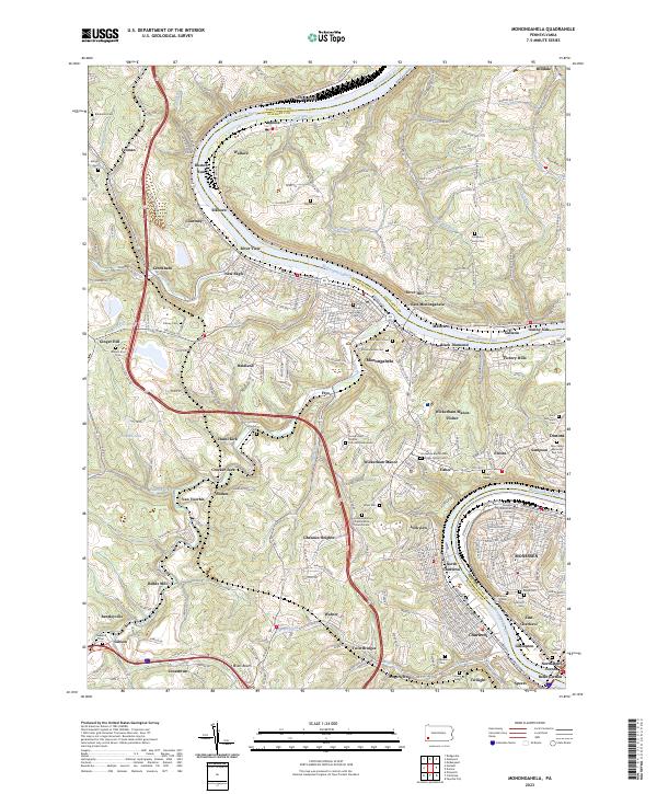 Monongahela, PA — USGS 7.5-minute topo (2023)