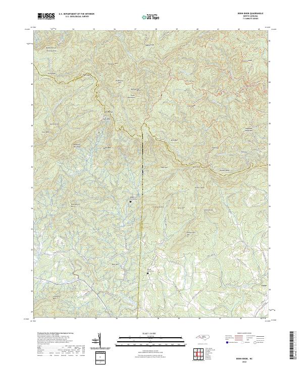 Benn Knob, NC — USGS 7.5-minute topo (2022)