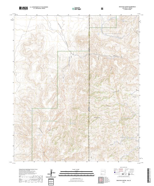 Skeleton Canyon, NM-AZ — USGS 7.5-minute topo (2023)