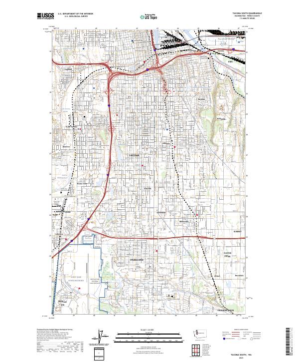 Tacoma South, WA — USGS 7.5-minute topo (2023)