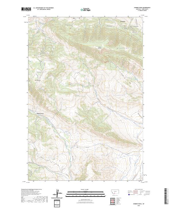 Chimney Rock, MT — USGS 7.5-minute topo (2024)