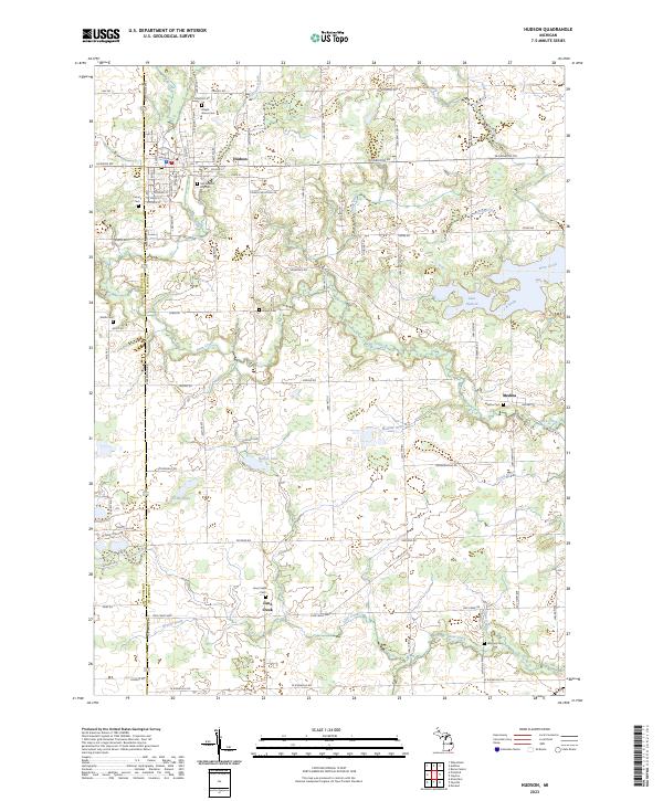 Hudson, MI — USGS 7.5-minute topo (2023)