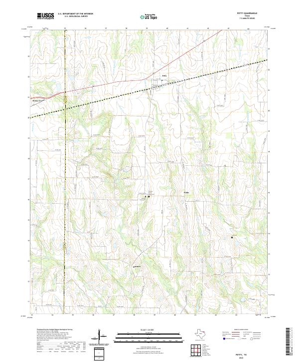 Petty, TX — USGS 7.5-minute topo (2022)