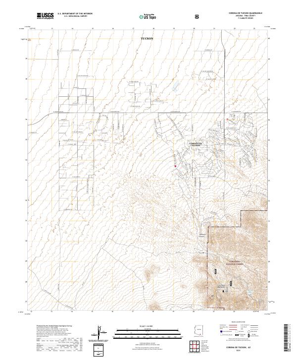 Corona De Tucson, AZ — USGS 7.5-minute topo (2021)