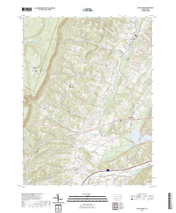 Schellsburg, PA — USGS 7.5-minute topo (2023)