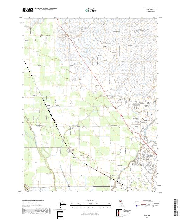Nord, CA — USGS 7.5-minute topo (2021)
