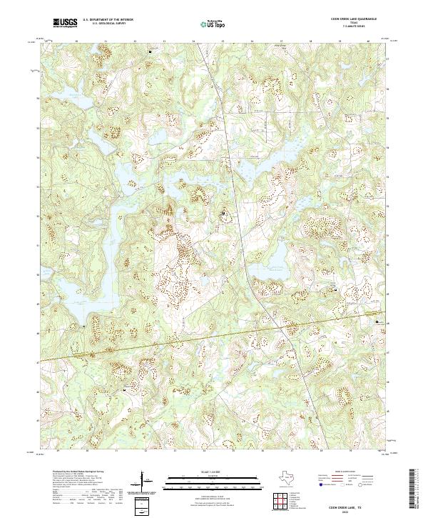 Coon Creek Lake, TX — USGS 7.5-minute topo (2022)