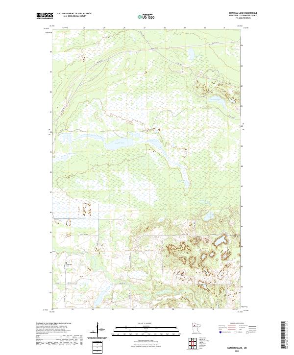 Gurneau Lake, MN — USGS 7.5-minute topo (2022)