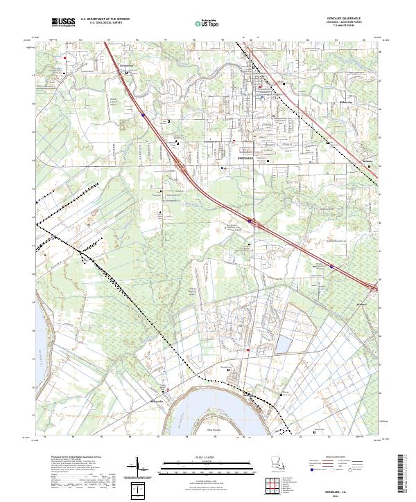 Gonzales, LA — USGS 7.5-minute topo (2024)