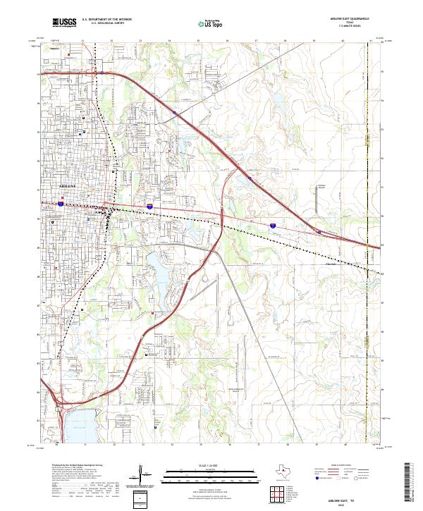 Abilene East, TX — USGS 7.5-minute topo (2022)