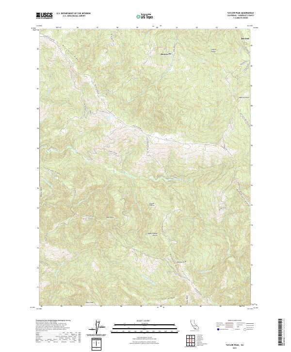 Taylor Peak, CA — USGS 7.5-minute topo (2021)