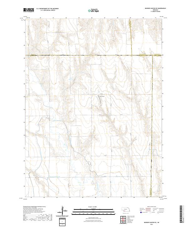 Burger Canyon SE, NE — USGS 7.5-minute topo (2021)