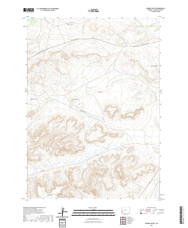 Chimney Butte, WY — USGS 7.5-minute topo (2021)