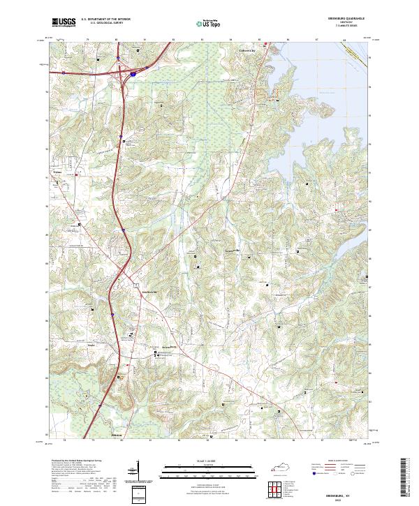 Briensburg, KY — USGS 7.5-minute topo (2022)