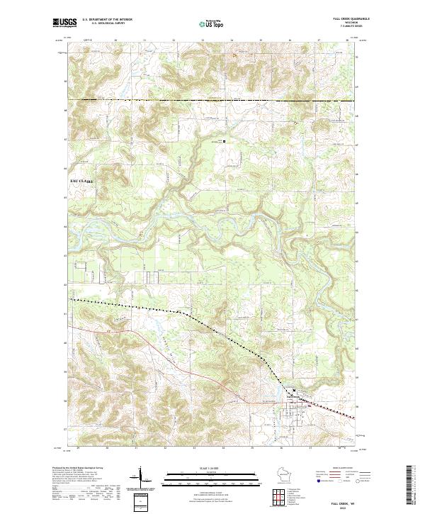 Fall Creek, WI — USGS 7.5-minute topo (2022)