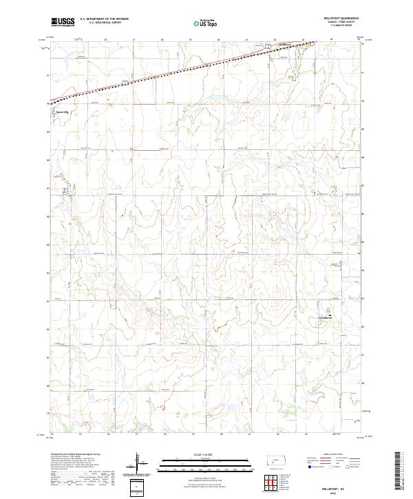 Bellefont, KS — USGS 7.5-minute topo (2022)
