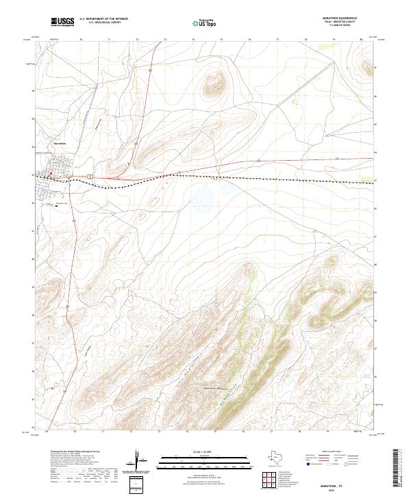Marathon, TX — USGS 7.5-minute topo (2022)