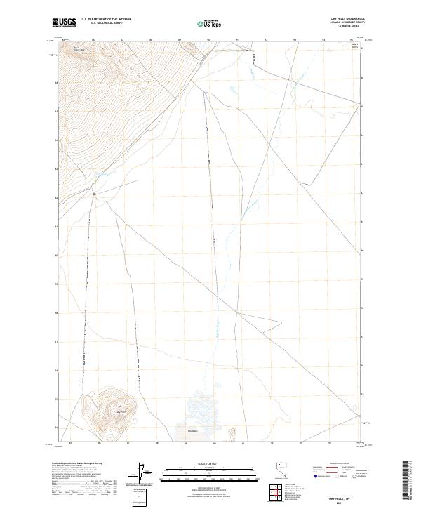 Dry Hills, NV — USGS 7.5-minute topo (2021)