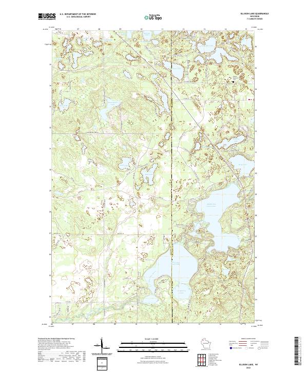 Ellison Lake, WI — USGS 7.5-minute topo (2022)