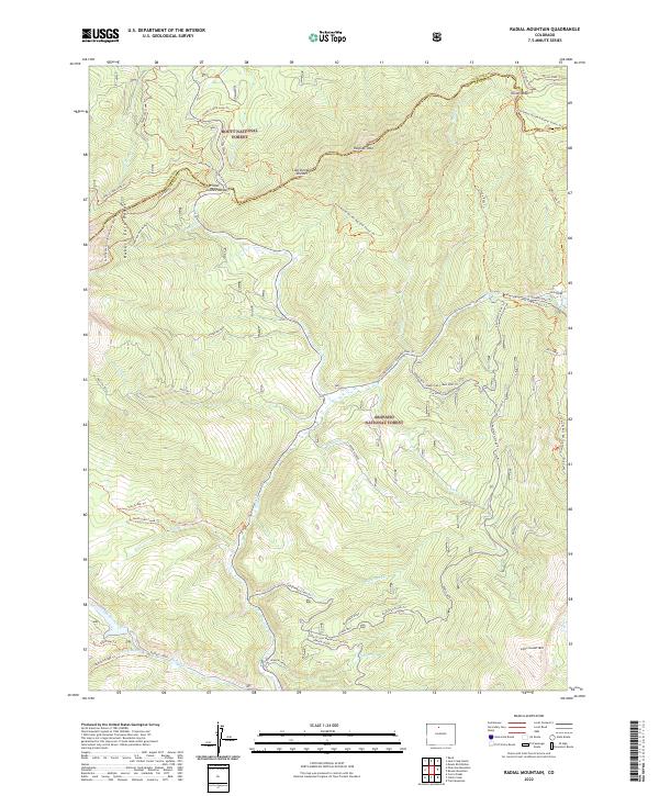 Radial Mountain, CO — USGS 7.5-minute topo (2022)