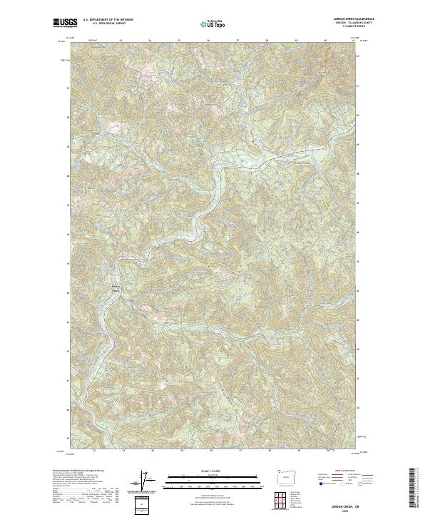 Jordan Creek, OR — USGS 7.5-minute topo (2023)