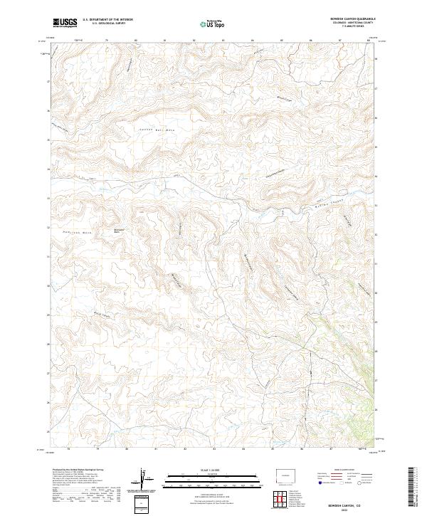 Bowdish Canyon, CO — USGS 7.5-minute topo (2022)