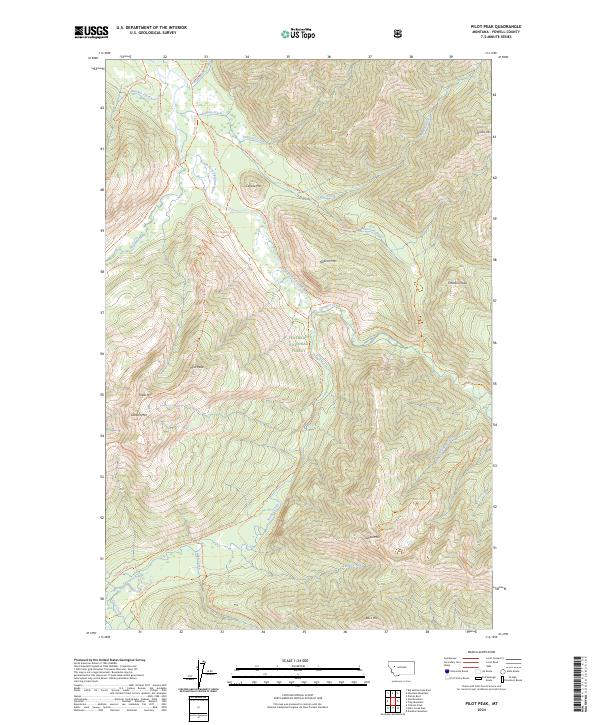 Pilot Peak, MT — USGS 7.5-minute topo (2024)