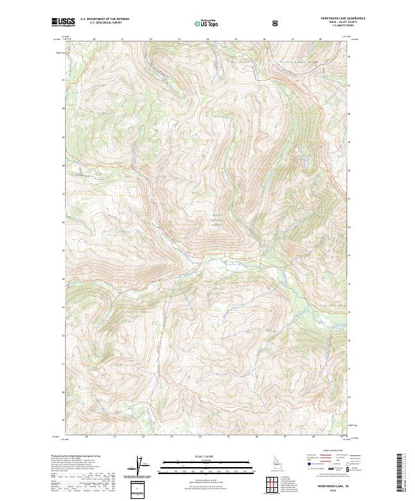 Honeymoon Lake, ID — USGS 7.5-minute topo (2024)