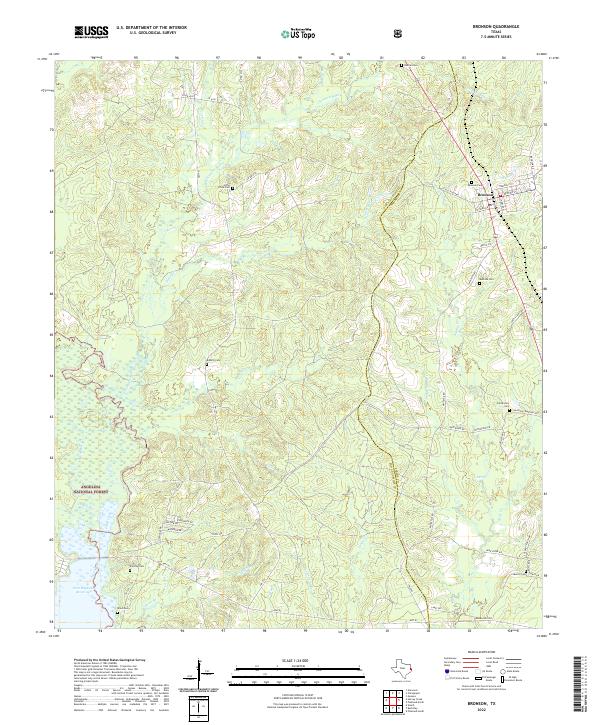 Bronson, TX — USGS 7.5-minute topo (2022)