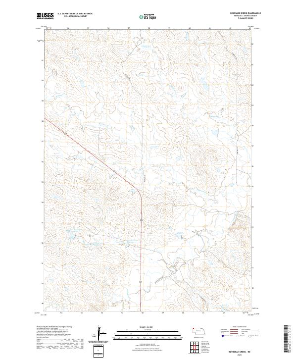 Bohemian Creek, NE — USGS 7.5-minute topo (2021)