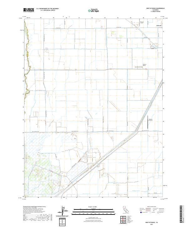 West of Biggs, CA — USGS 7.5-minute topo (2021)