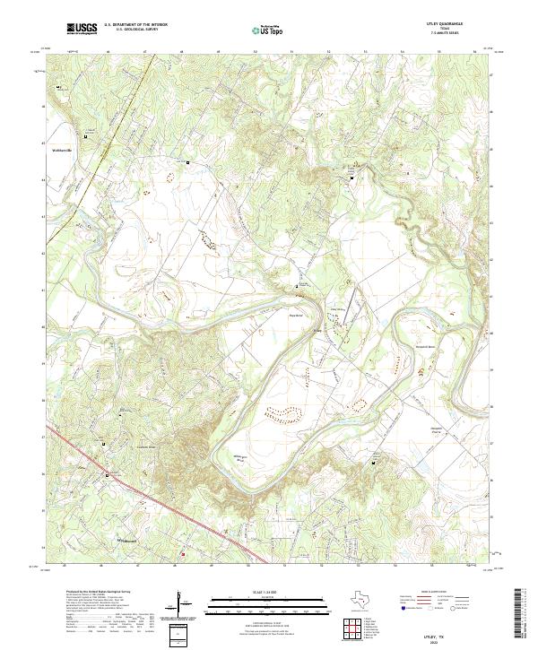 Utley, TX — USGS 7.5-minute topo (2022)