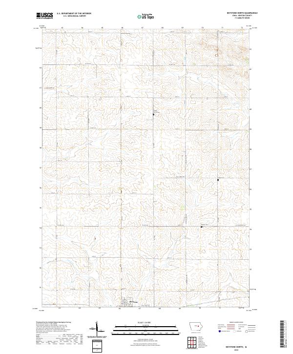 Keystone North, IA — USGS 7.5-minute topo (2022)