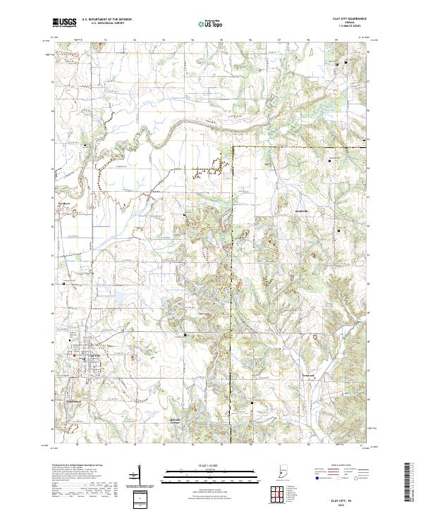 Clay City, IN — USGS 7.5-minute topo (2022)