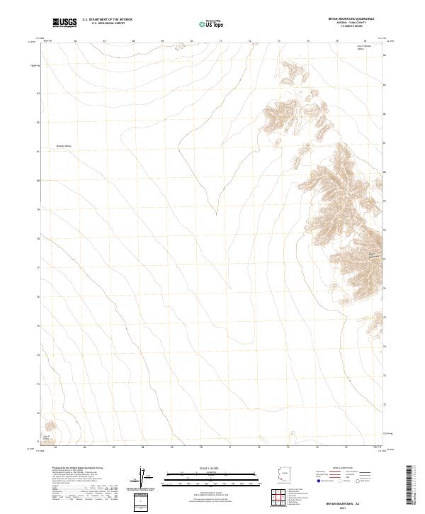 Bryan Mountains, AZ — USGS 7.5-minute topo (2021)