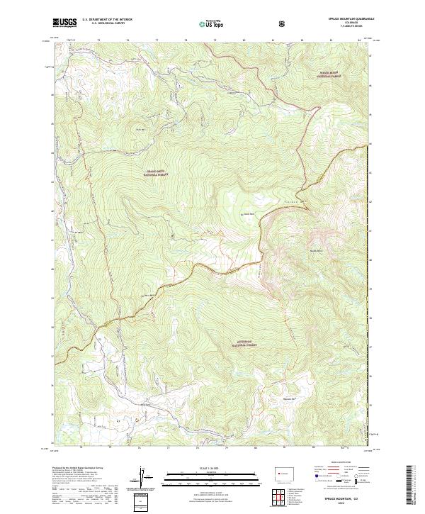 Spruce Mountain, CO — USGS 7.5-minute topo (2022)