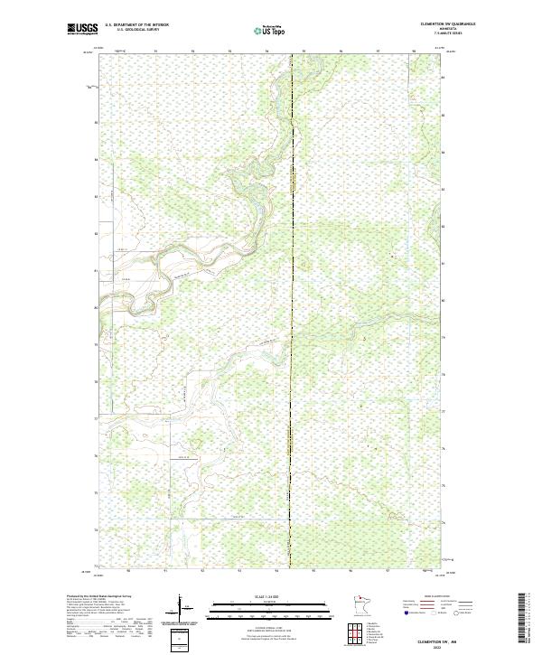 Clementson SW, MN — USGS 7.5-minute topo (2022)
