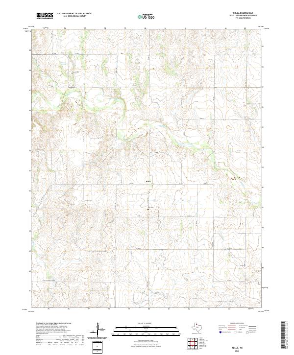 Rolla, TX — USGS 7.5-minute topo (2022)