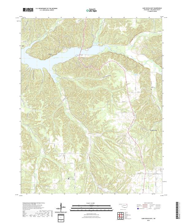 Lake Eucha East, OK — USGS 7.5-minute topo (2022)