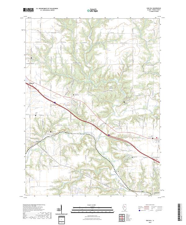 Oak Hill, IL — USGS 7.5-minute topo (2024)