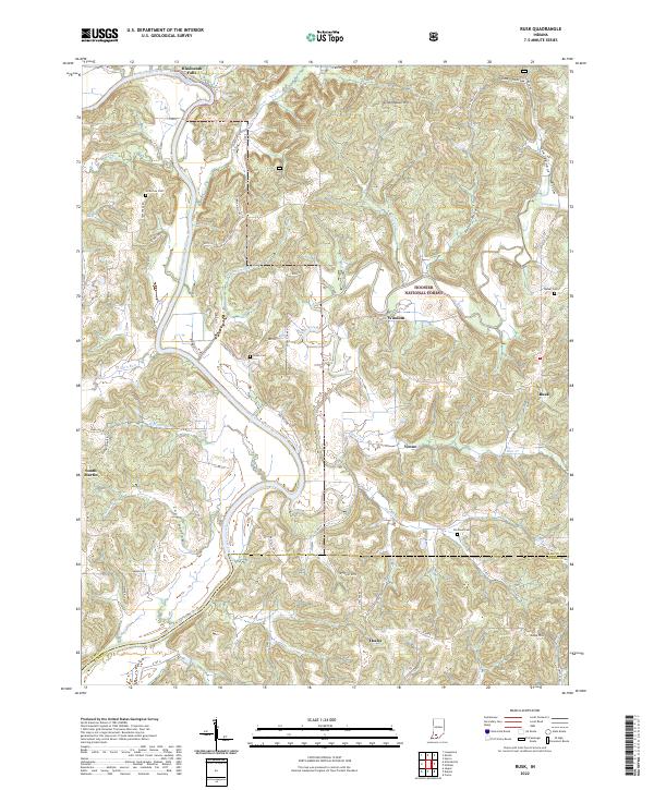 Rusk, IN — USGS 7.5-minute topo (2022)