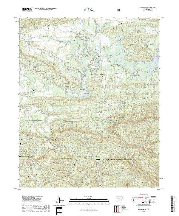 Sugar Grove, AR — USGS 7.5-minute topo (2024)