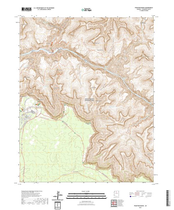 Phantom Ranch, AZ — USGS 7.5-minute topo (2021)