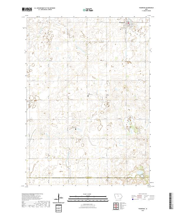 Thompson, IA — USGS 7.5-minute topo (2022)